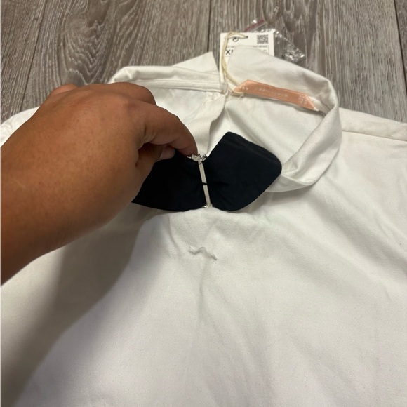 Zara White Long Sleeve Shirt with Black Lace Detail - Picture 5 of 11